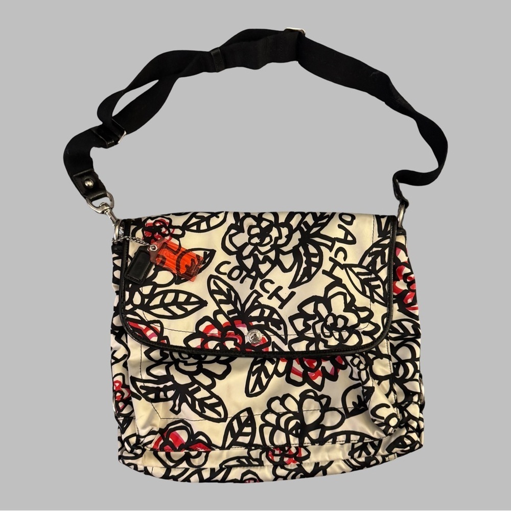 COACH Y2K Kyra Poppy Daisy Graffiti Floral Print Crossbody Bag